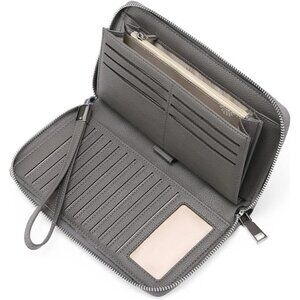 New Womens Wallet RFID Blocking Leather Zip Around Wallet Large Capacity